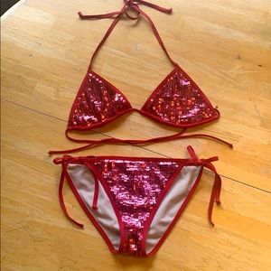 Victoria’s Secret Maroon Sequined Bikini.